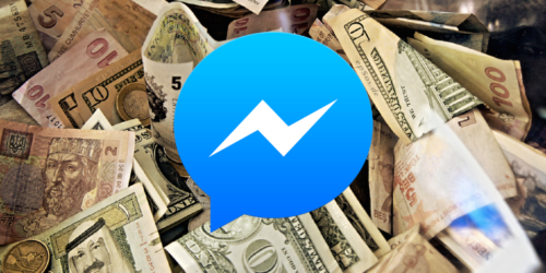 Facebook messenger logo setelien päällä