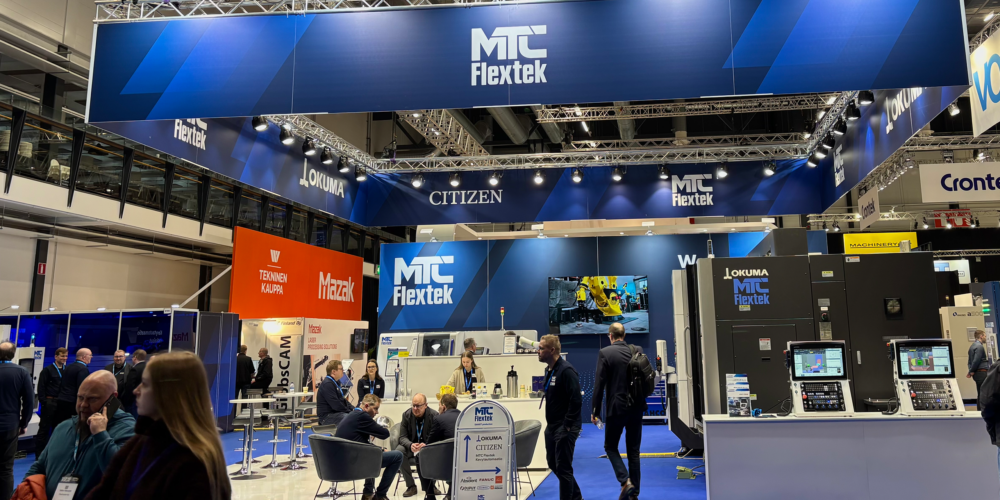 Kuva MTC Flextekin näyttävästä messuosastosta